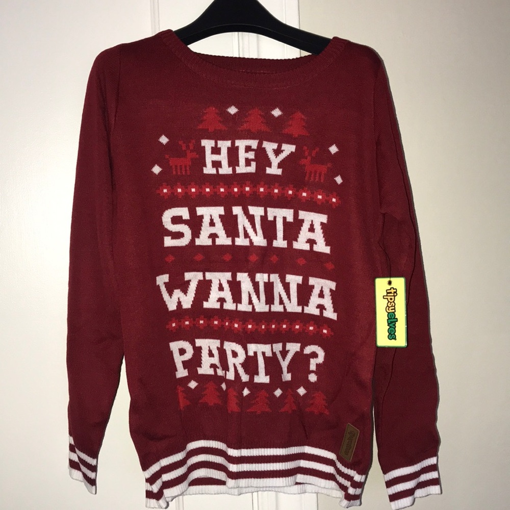 Tipsy Elves Hey Santa Wanna Party Sweater